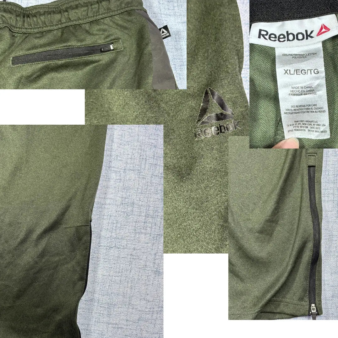 Reebok® Olive Track Pants Zippered-XL