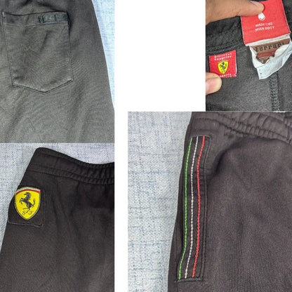 Ferrari® Black Track Pants Stripe-M