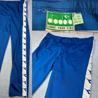 Diadora® Blue Track Pants Side Stripe-XL