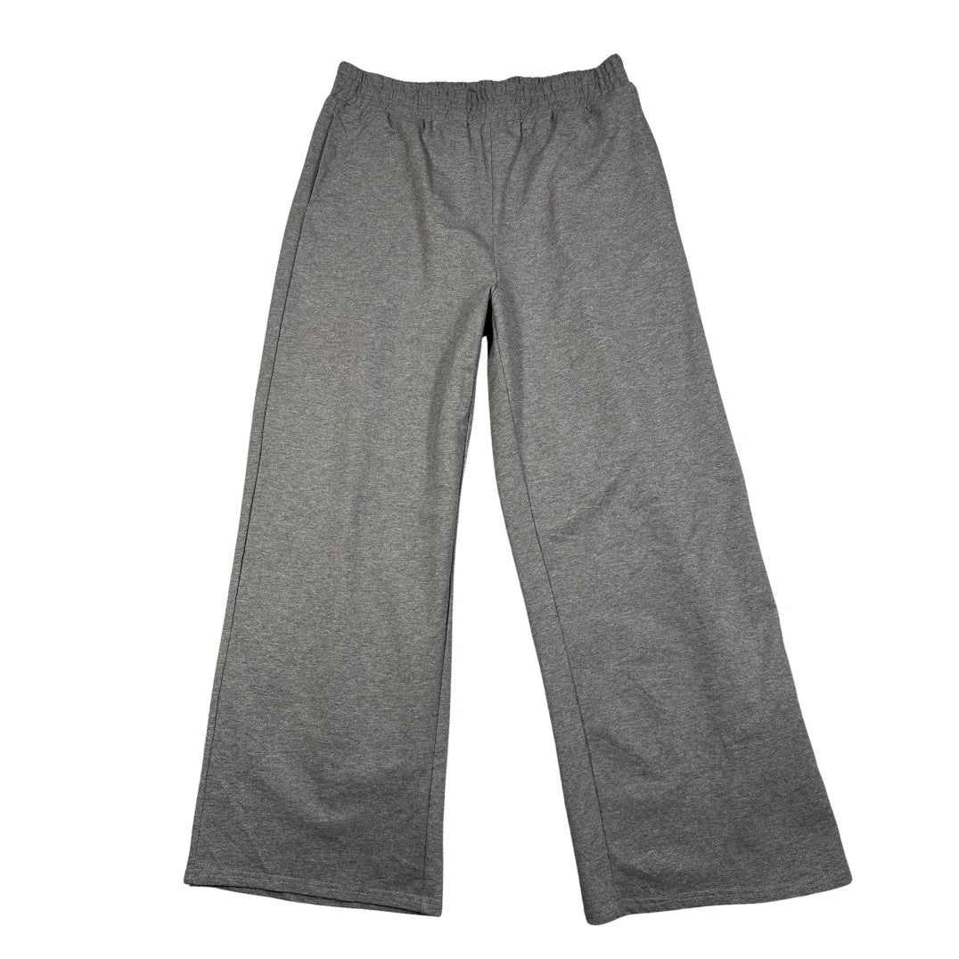 Exclusve®Grey Wide Leg Trousers-XL