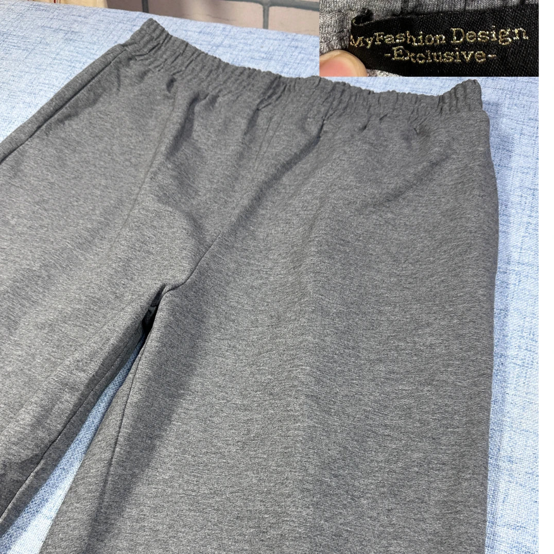 Exclusve®Grey Wide Leg Trousers-XL