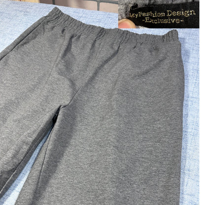 Exclusve®Grey Wide Leg Trousers-XL