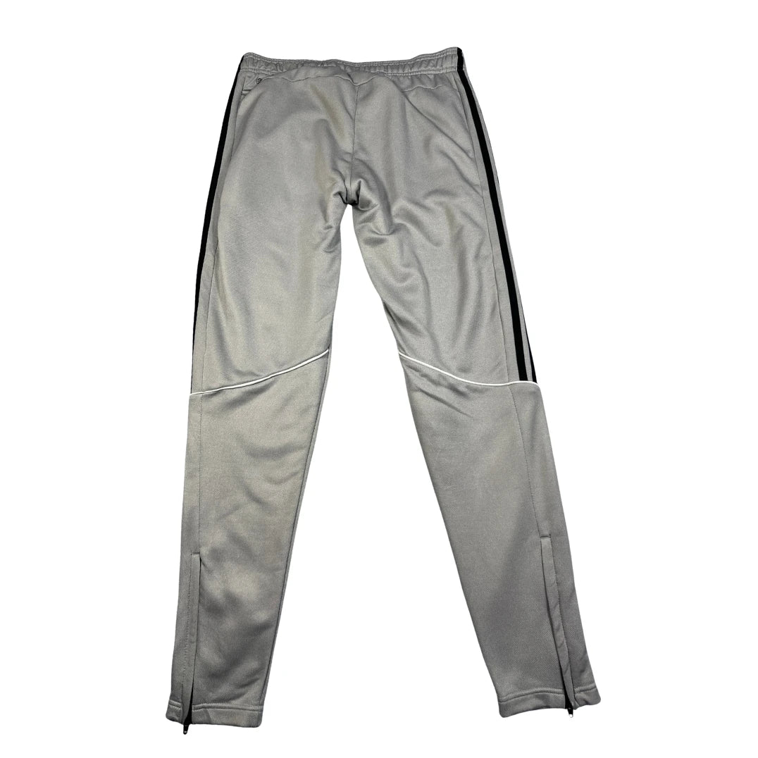 Adidas Grey Track Pants – 3-Stripes, Zip Pockets-M
