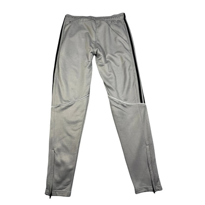 Adidas Grey Track Pants – 3-Stripes, Zip Pockets-M