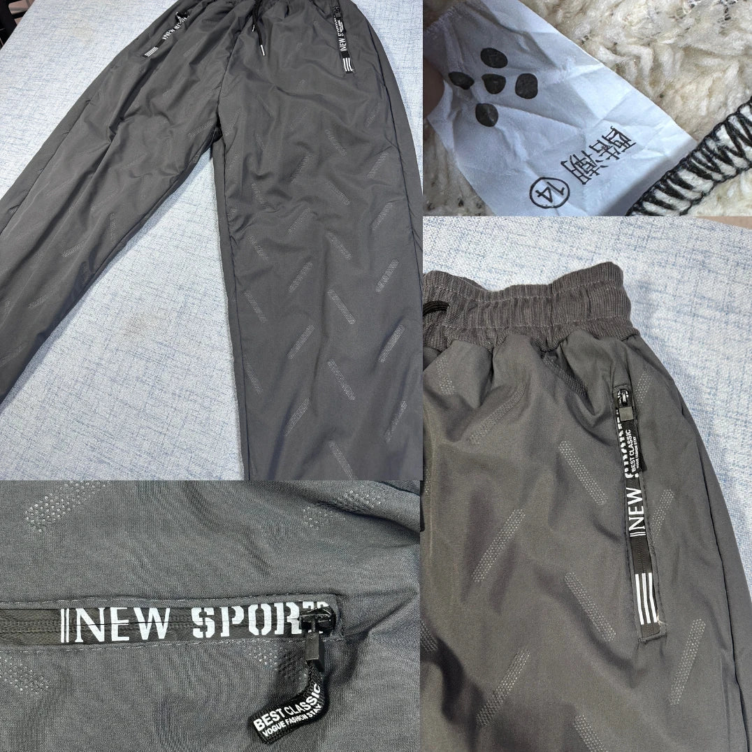 New Sports® Charcoal Jogger Pants Zip Pocket-L