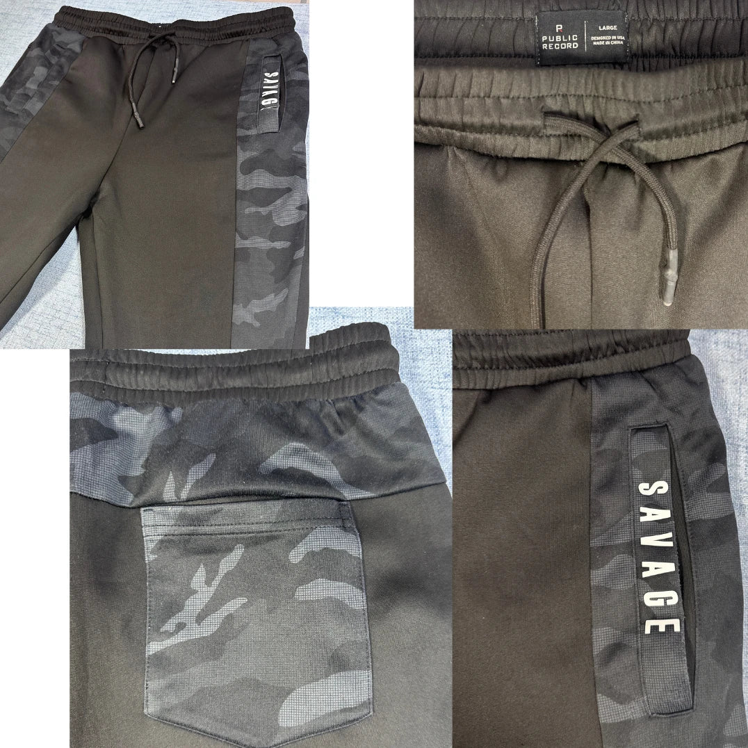 Public Record® Black Jogger Pants Camo-XL