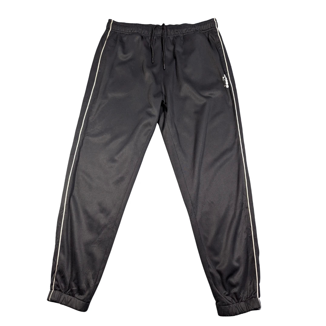 Diadora® Black Track Pants SideStripe-XL