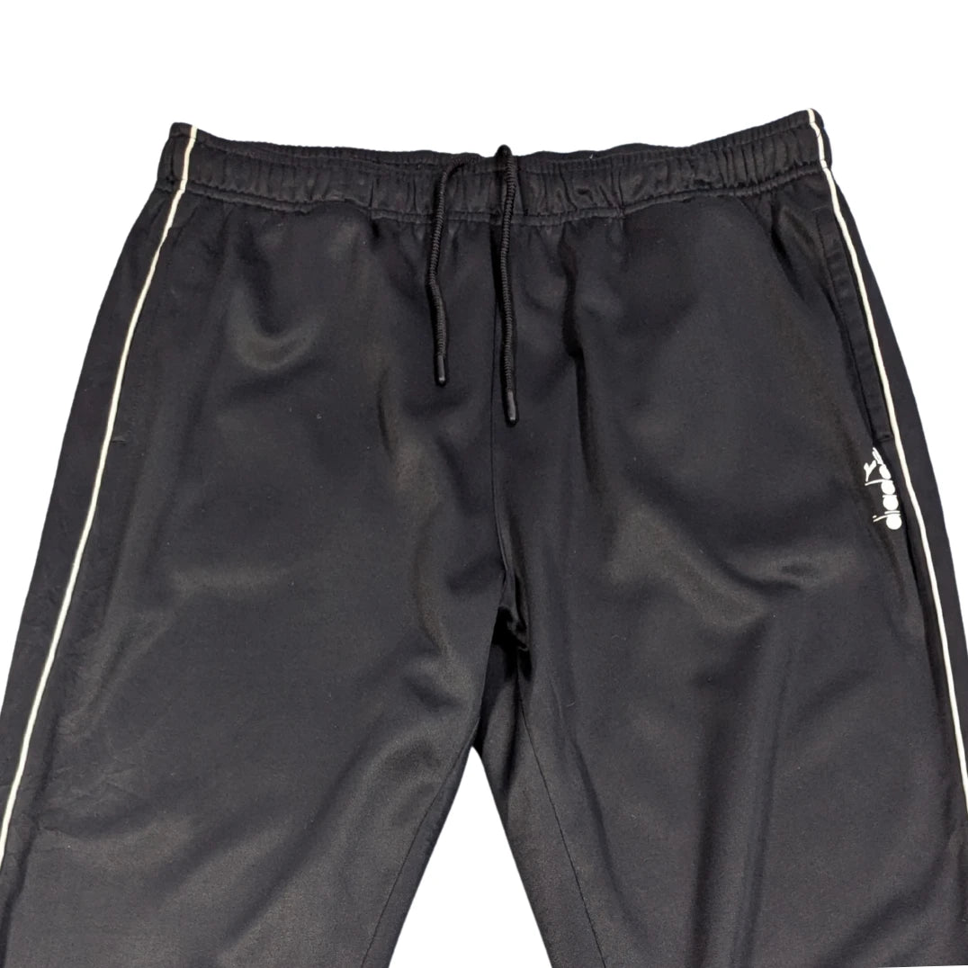 Diadora® Black Track Pants SideStripe-XL
