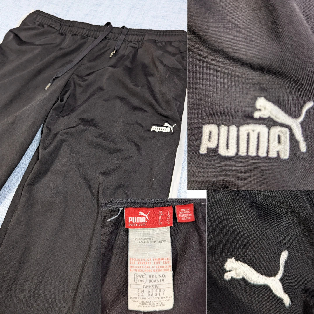 Puma®Black Track Pants SideStripe-L