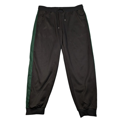 Manfinity®Black Jogger Pants GreenStripe-3XL
