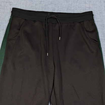 Manfinity®Black Jogger Pants GreenStripe-3XL