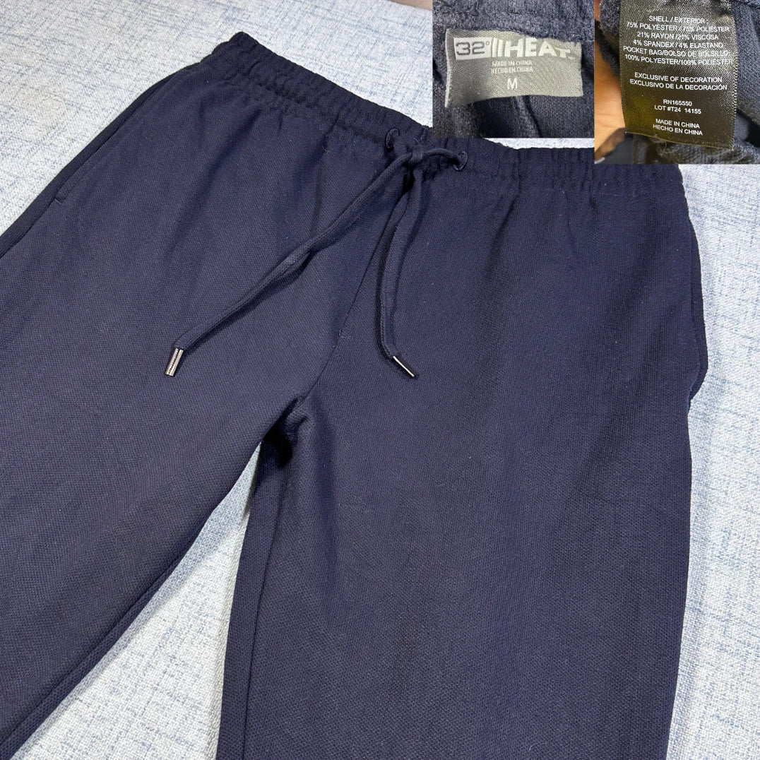 32 Degrees Heat Navy Fleece Sweatpants-M
