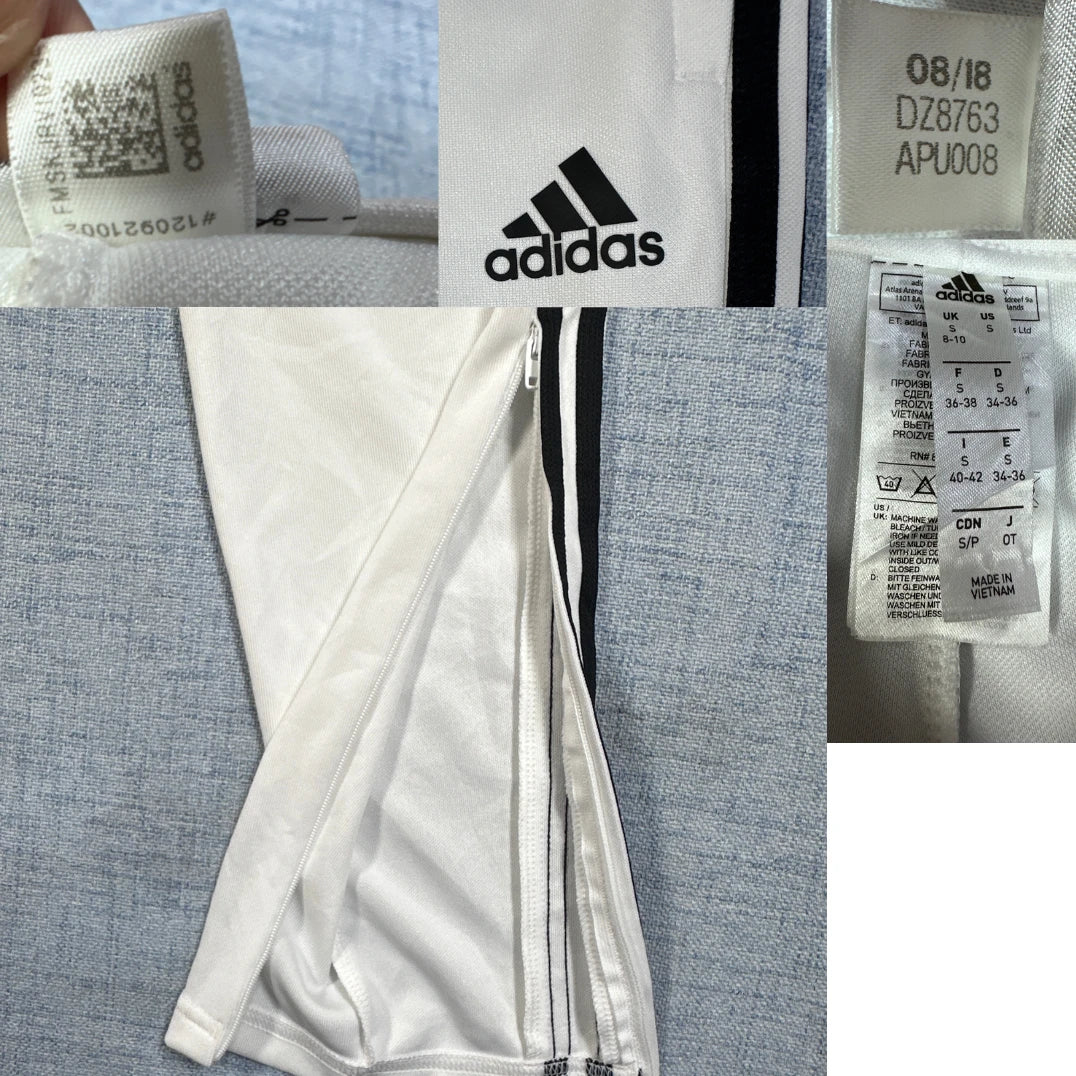 Adidas® White Track Pants Striped-S
