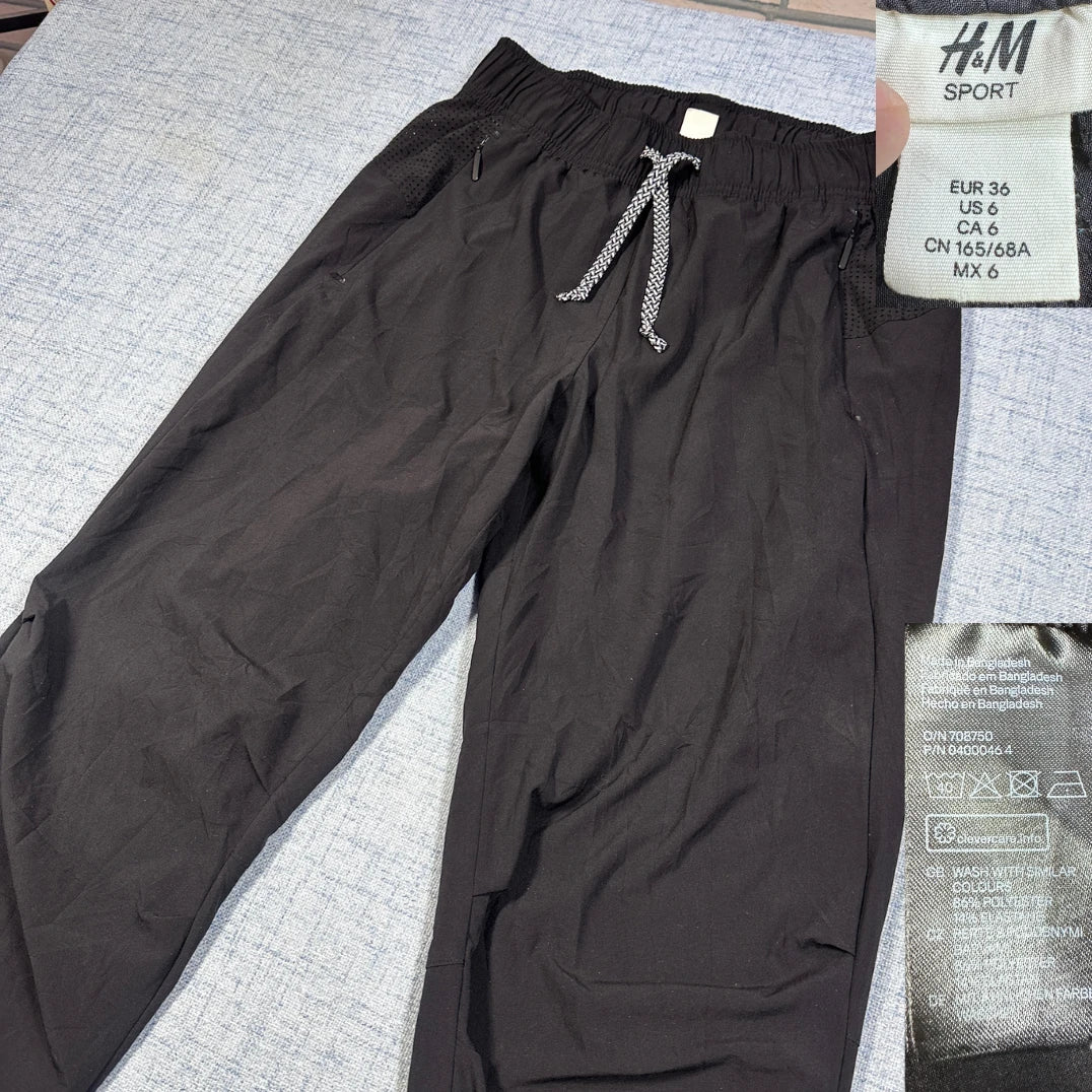 H&M Sport® Black Track Pants Zip Pocket-M