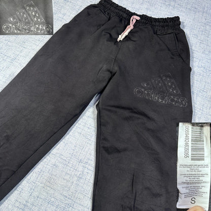 Adidas® Black Track Pants Logo-S