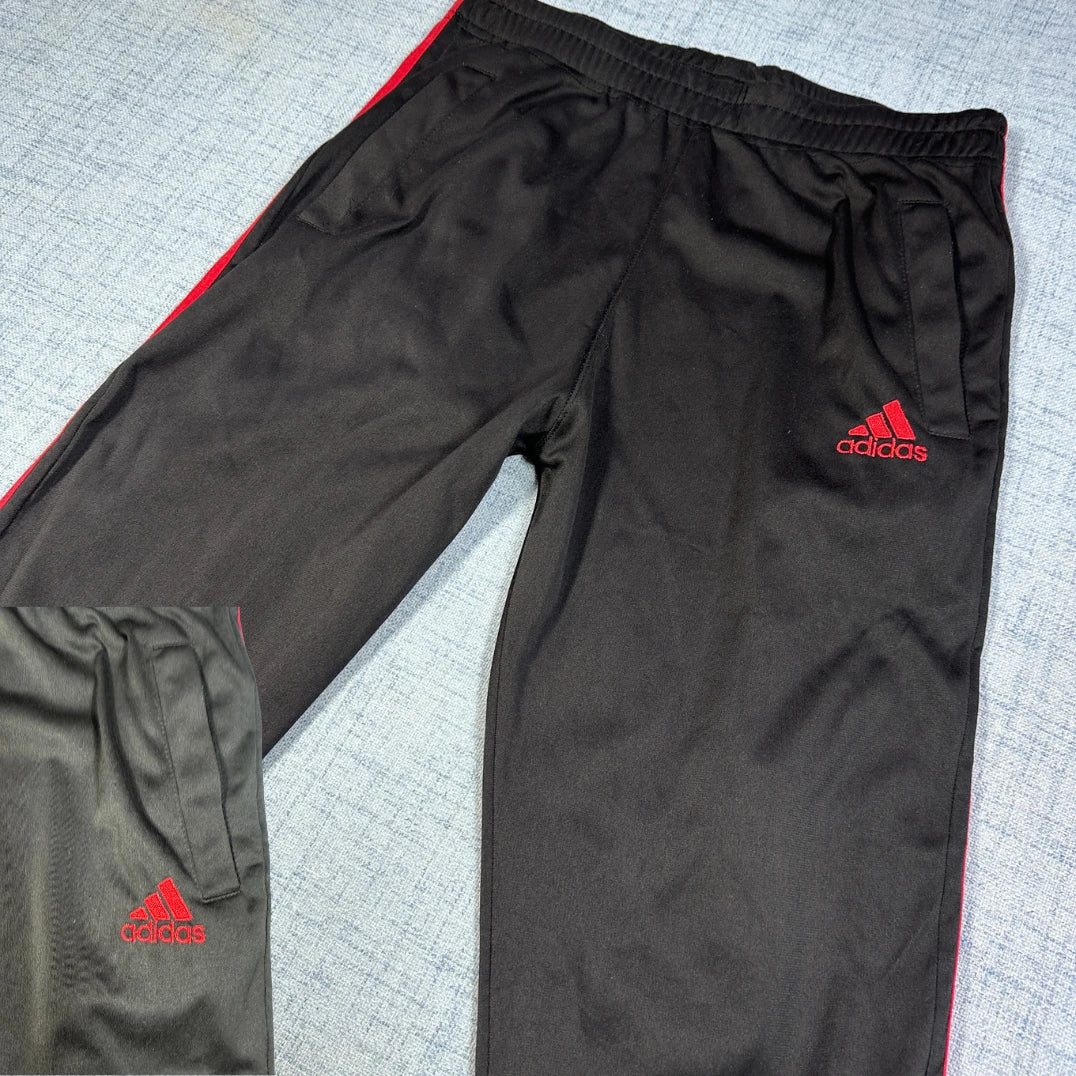 Adidas® Black Track Pants Red Stripe