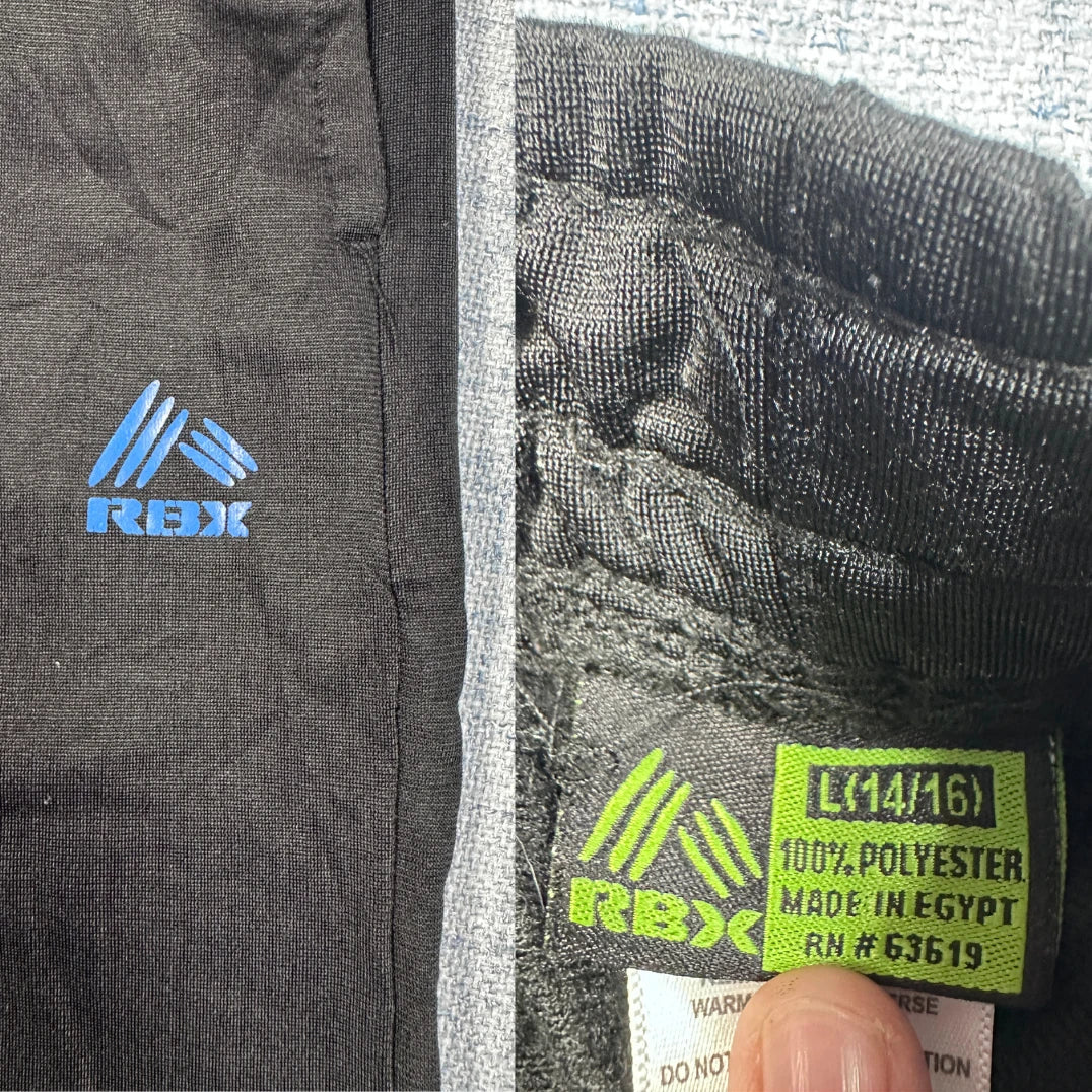 RBX® Black Jogger Pants Logo-XS
