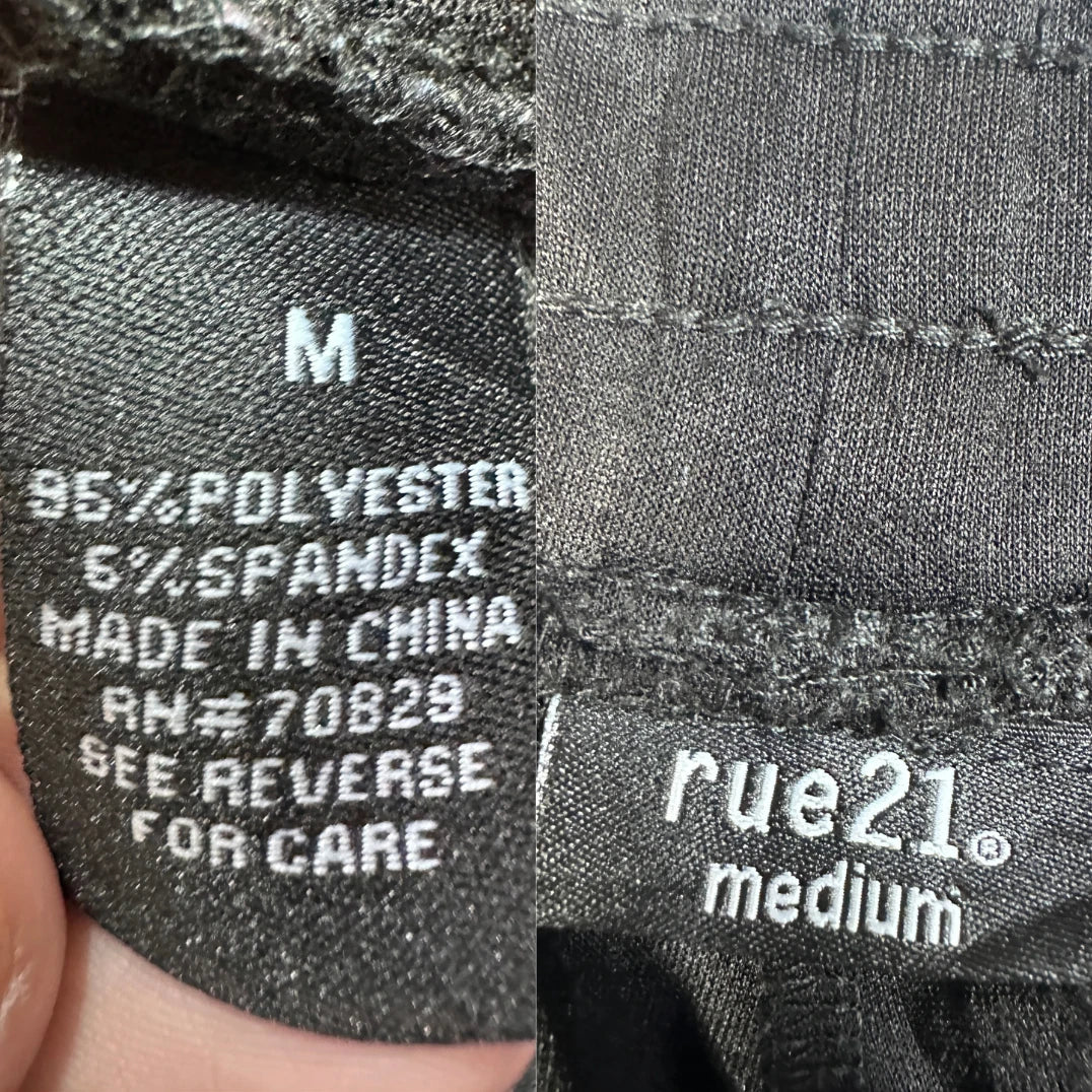Rue21® Black Track Pants SideStripe-M