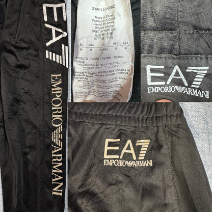 EA7® Black Track Pants Logo-M