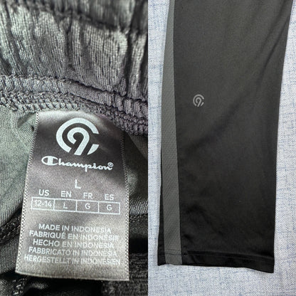 Champion® Black Track Pants Contrast-YL