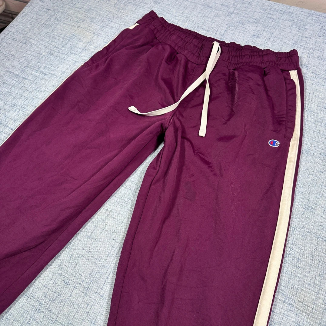Champion® Maroon Track Pants SideStripe-M