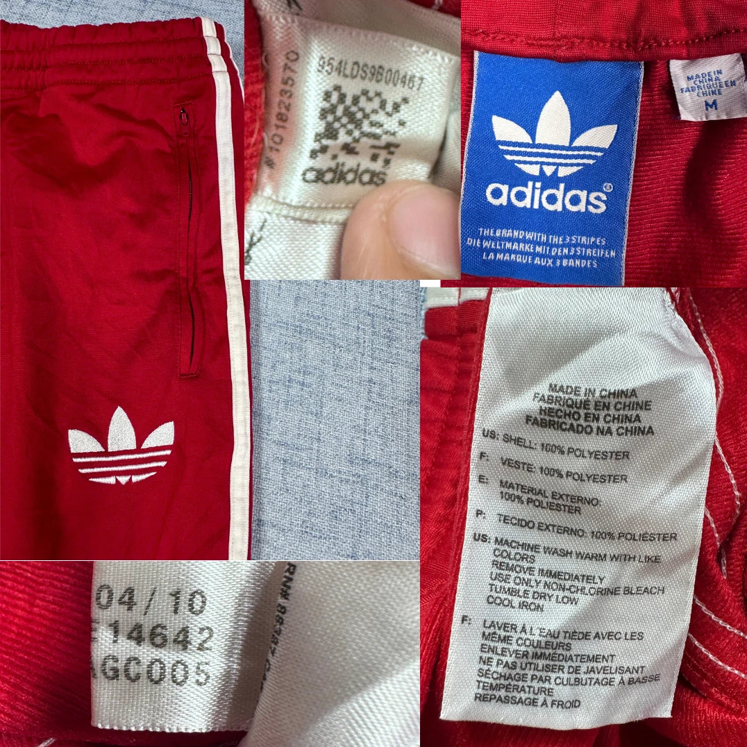 Adidas® Red Track Pants Striped