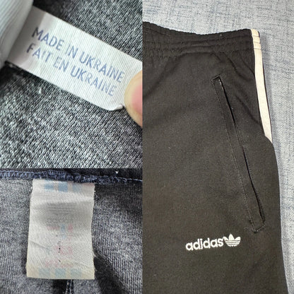 Adidas® Black Track Pants Stripedy-M