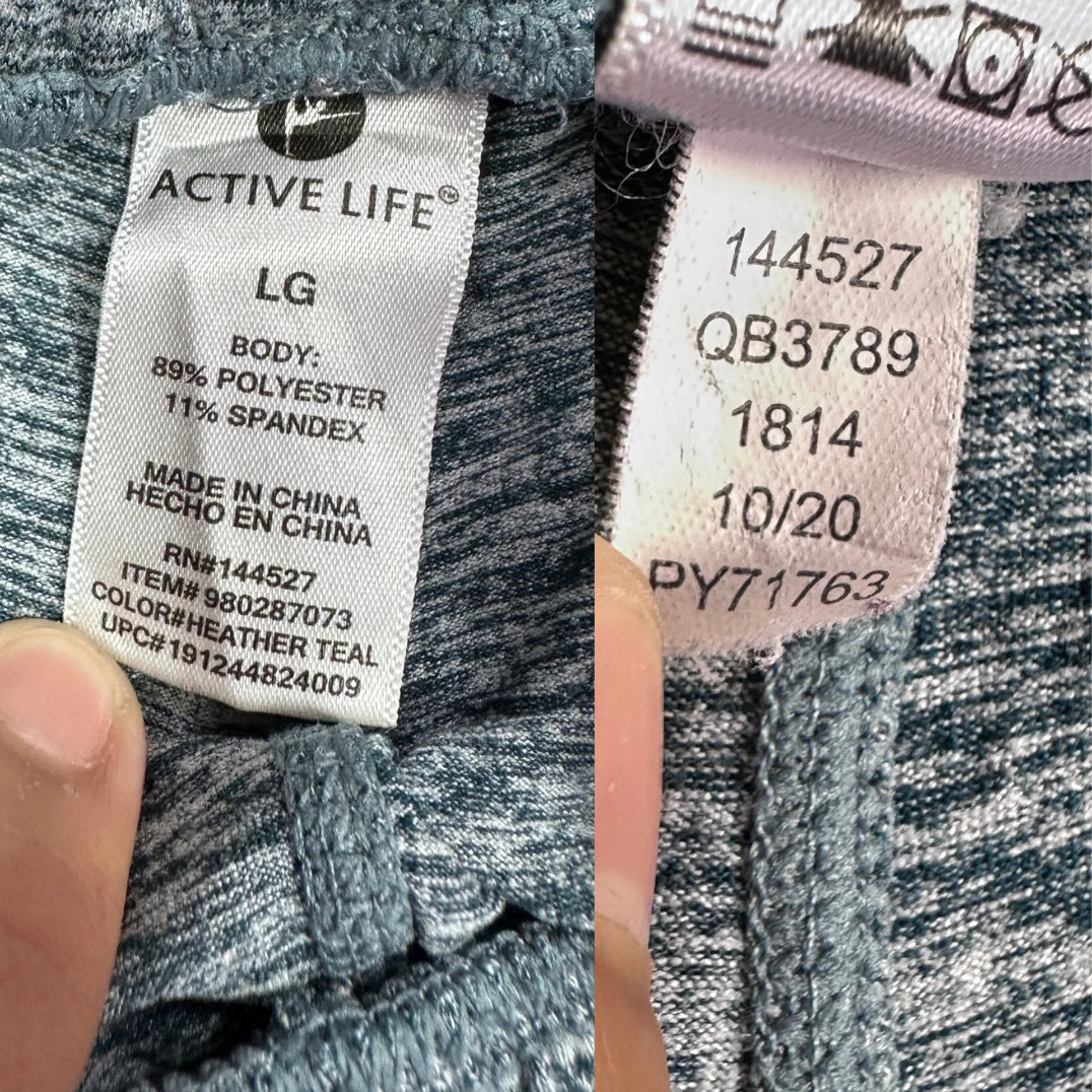 Active Life® Heather Teal Joggers Stretch-L