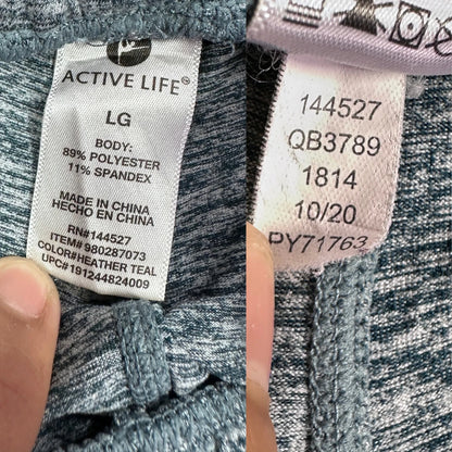 Active Life® Heather Teal Joggers Stretch-L