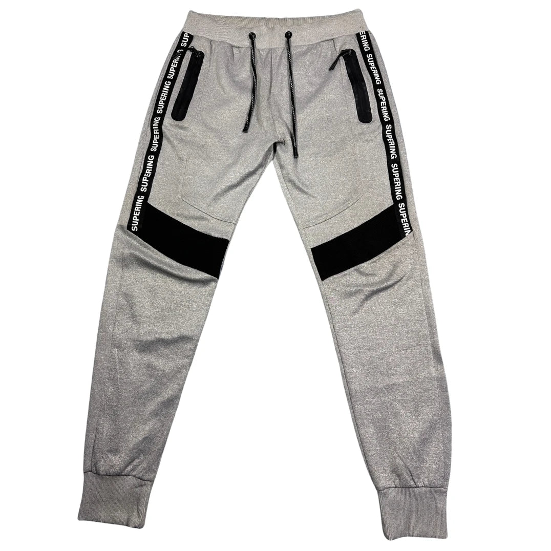 Furia Rossa® Grey Jogger Track Pants Colorblock-M