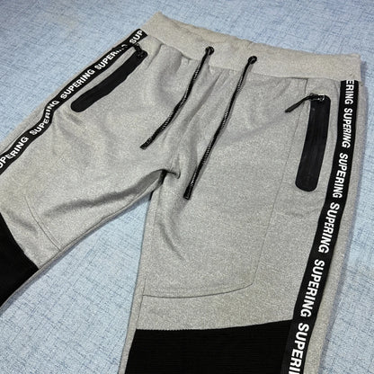 Furia Rossa® Grey Jogger Track Pants Colorblock-M