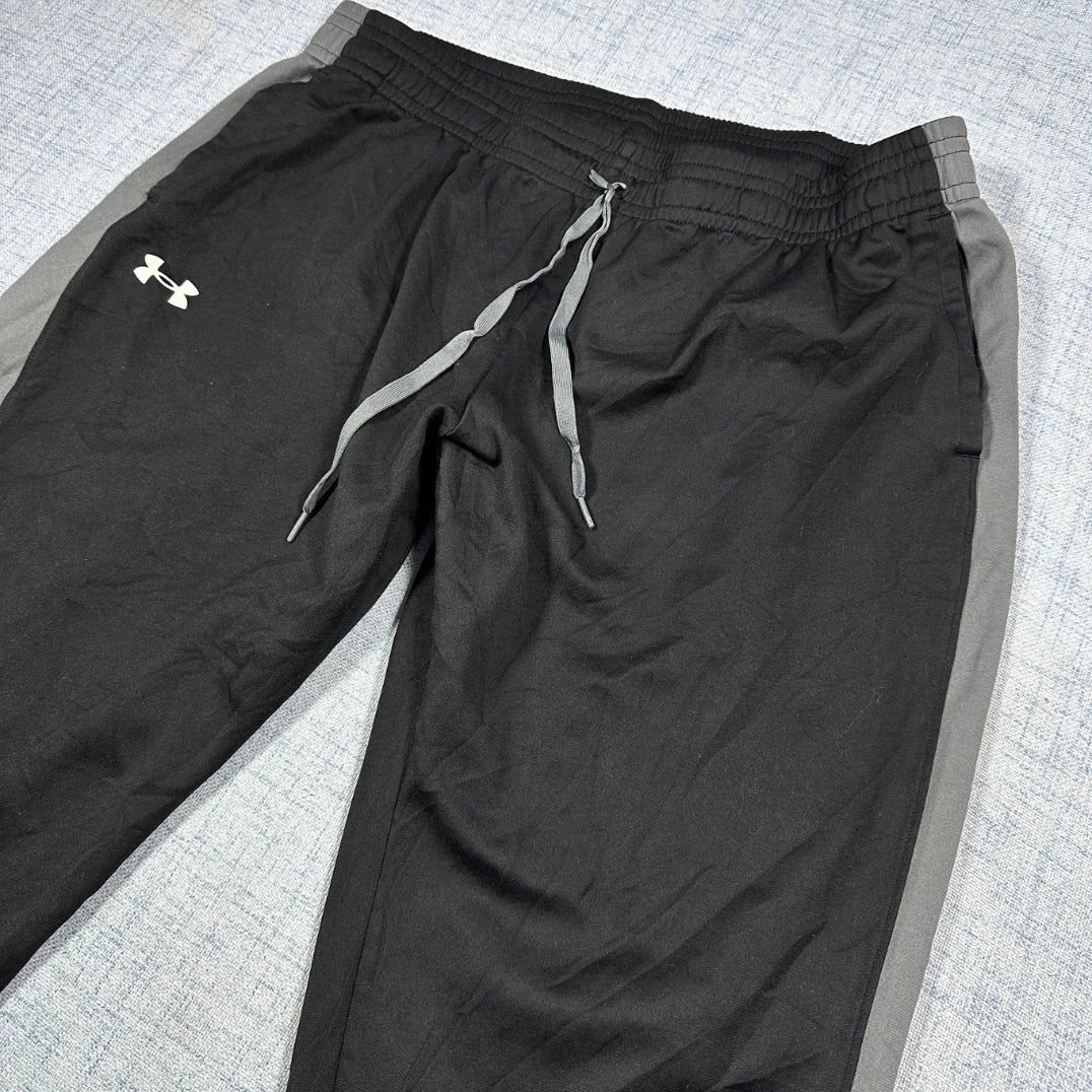 Under Armour® Black Track Pants Grey Side Panel-2XL