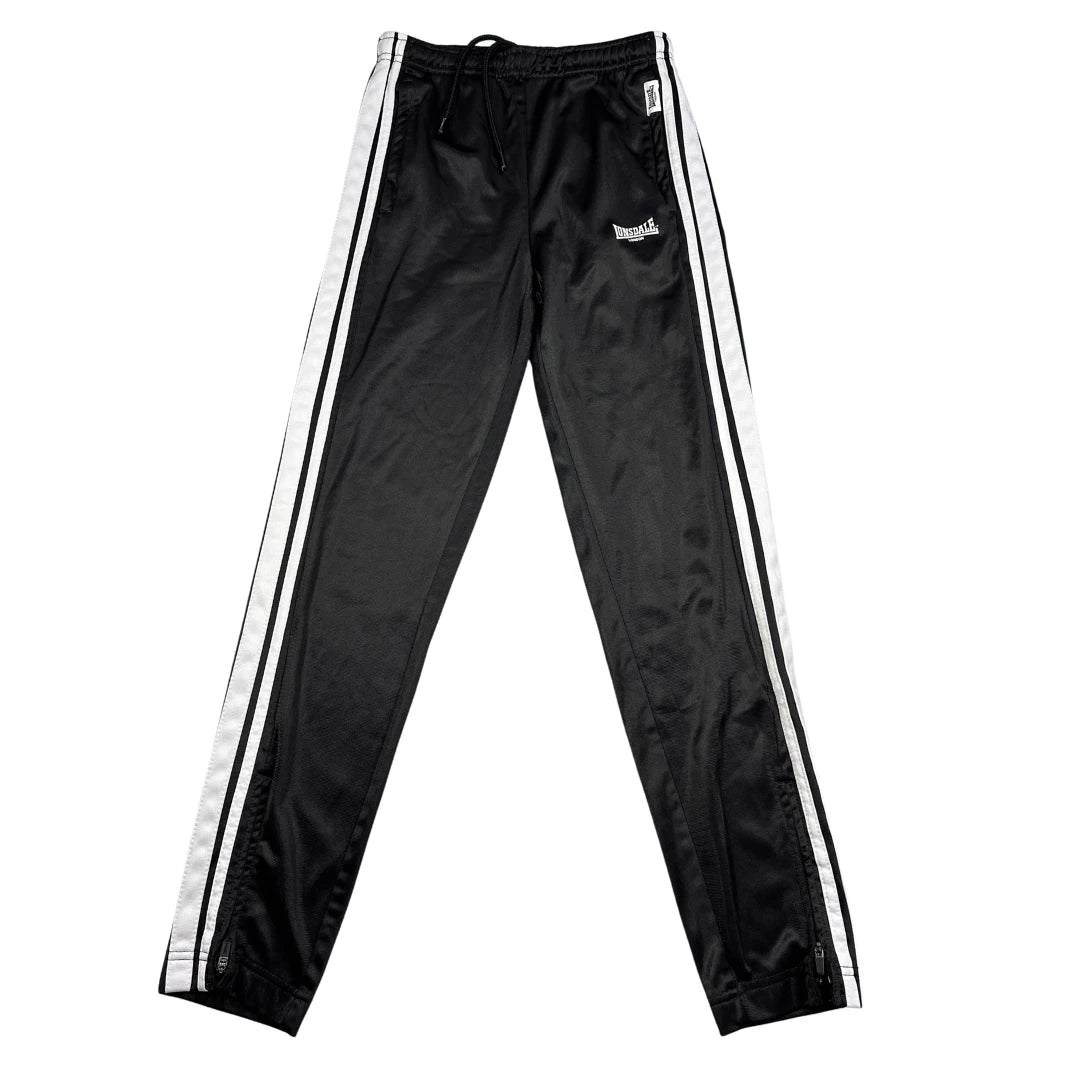 Lonsdale® Black Track Pants Ankle Zip-13 Yrs-XS