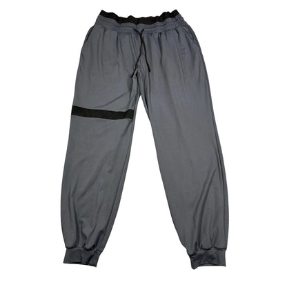 Unbranded Grey Jogger Track Pants Black Stripe-L