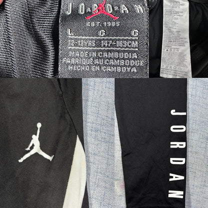 Jordan® Black Track Pants White Side Panel-YL