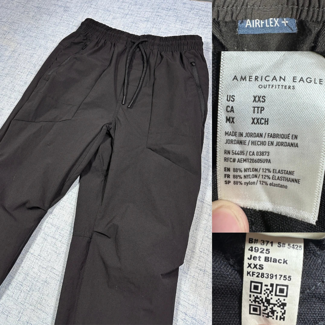American Eagle® Jet Black AirFlex+ Jogger Track Pants-XXS