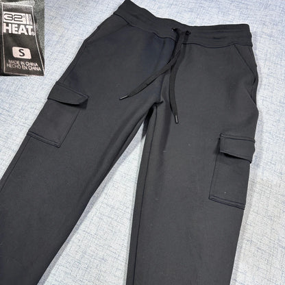 32 Degrees® Black Heat Fleece Cargo Joggers-S