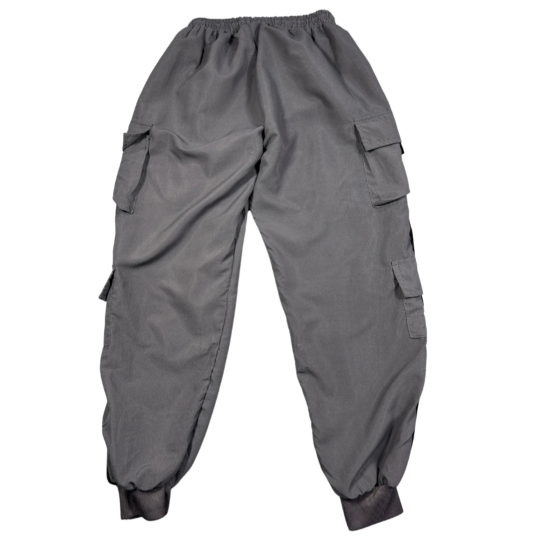 Unbranded Grey Techwear Cargo Joggers Strap Detail-L