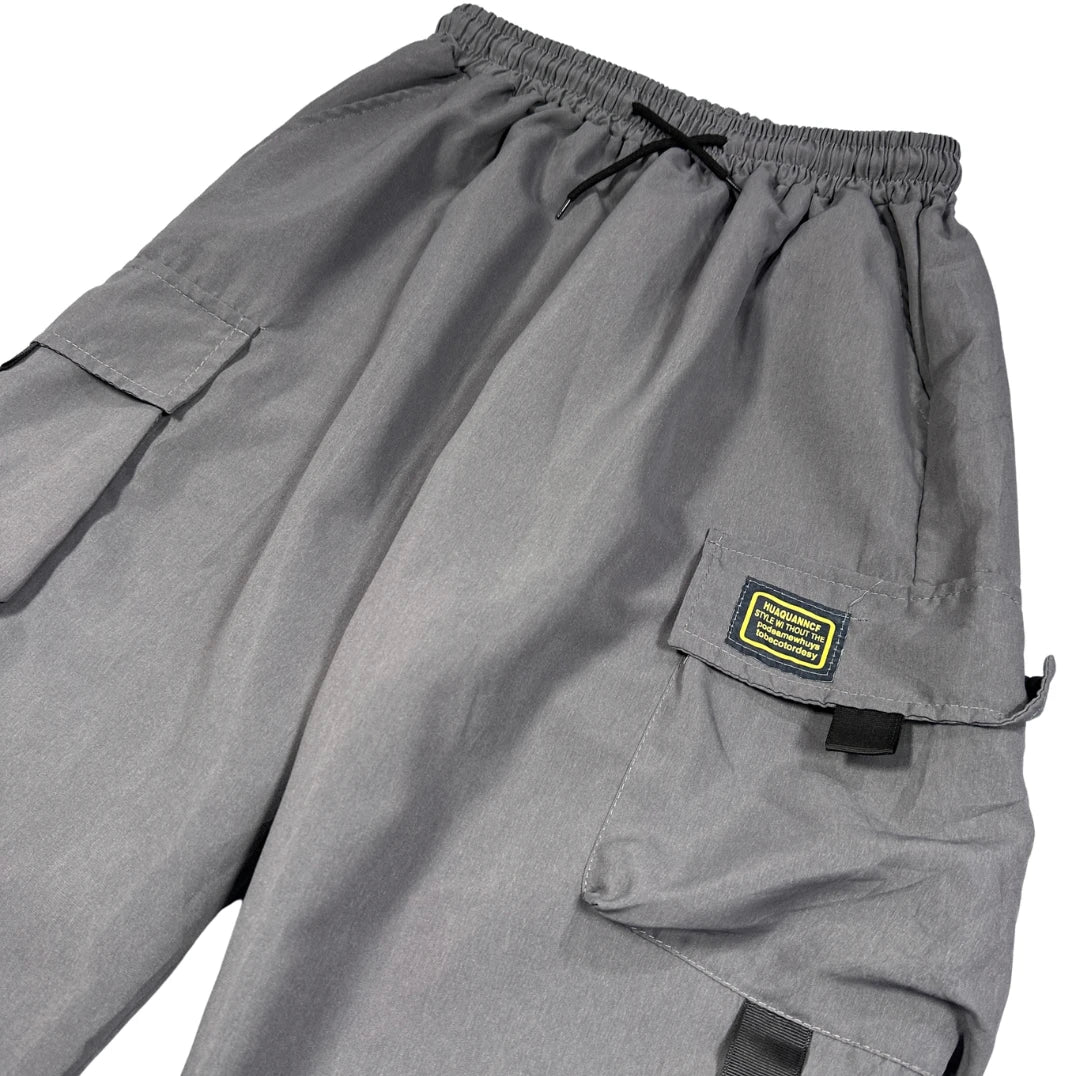 Unbranded Grey Techwear Cargo Joggers Strap Detail-L