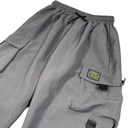 Unbranded Grey Techwear Cargo Joggers Strap Detail-L