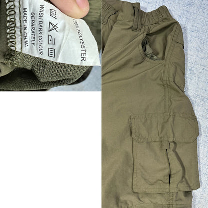 Unbranded Olive Convertible Cargo Hiking Pants Zip Off-S