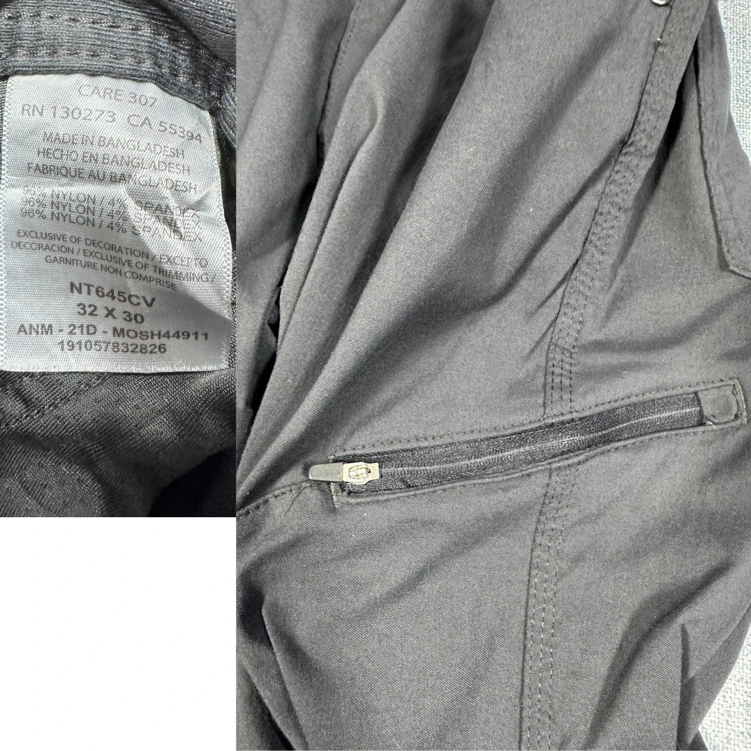 Wrangler® Black Outdoor Stretch Hiking Pants Zip Pocket-32x30