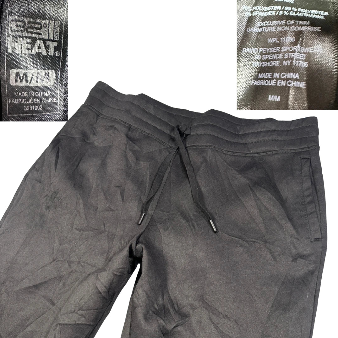 Thrift-and-treasures Black Men's Fleece Joggers-M 32 Degrees Heat