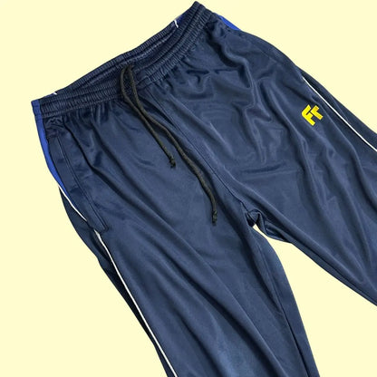 navy-blue track pants are designed for comfort and style