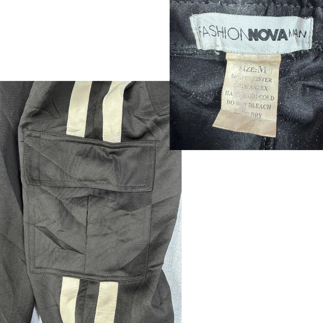 Fashion Nova Black Men's Cargo Pants-M men trousers