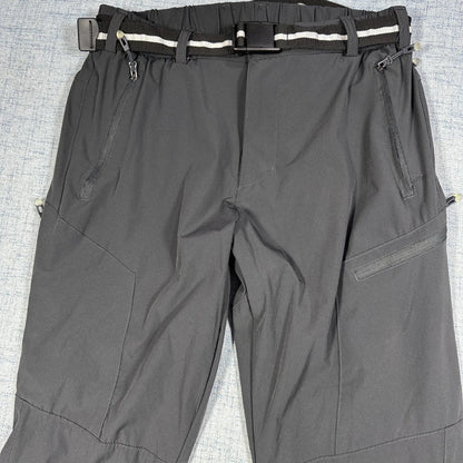 Unbranded Charcoal Hiking Pants Stretch Zip Pockets Belted-S