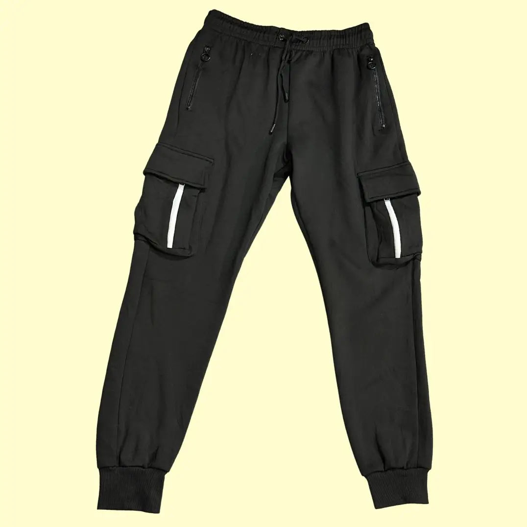 stylish black cargo pants from Furia Rossa combine comfort with functionality