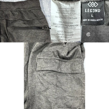 Leg3nd® Charcoal Cargo Fleece Joggers-L
