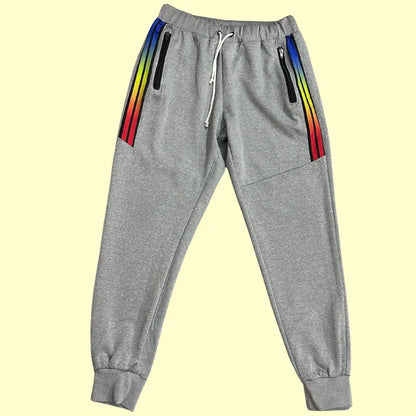 G-NOVE Casual joggers with modern designs, including rainbow accents