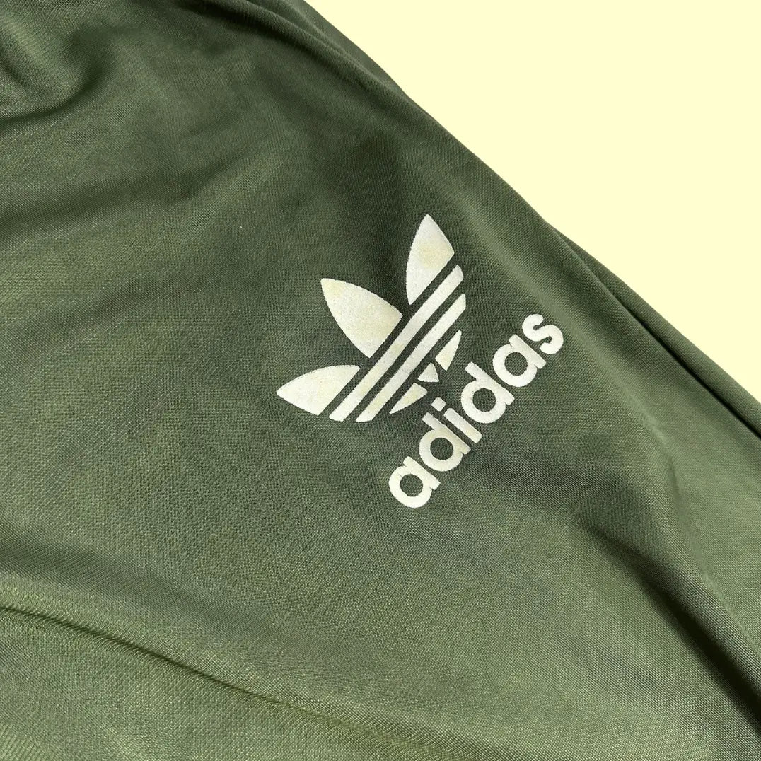 Adidas Originals Green Three-Stripe Track Pants